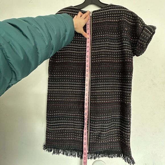 Zara Trafaluc Collection Short Sleeve Knit Stripe Sweater Fringe Dress Size XS - Picture 7 of 10